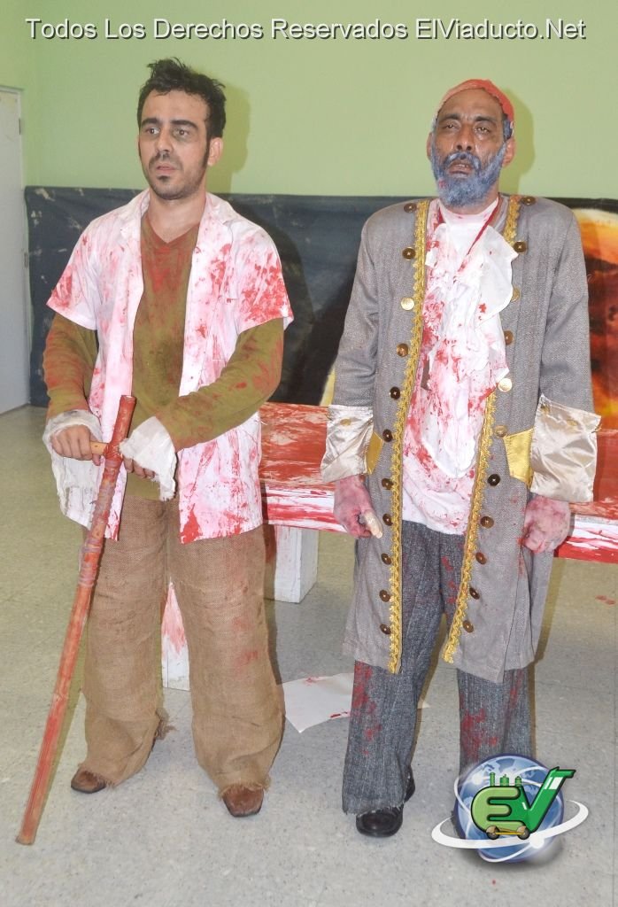 Danilo Rodriguez y Gerardo-El Cuervo-Mercedes Actores de la Obra teatral La Ostra